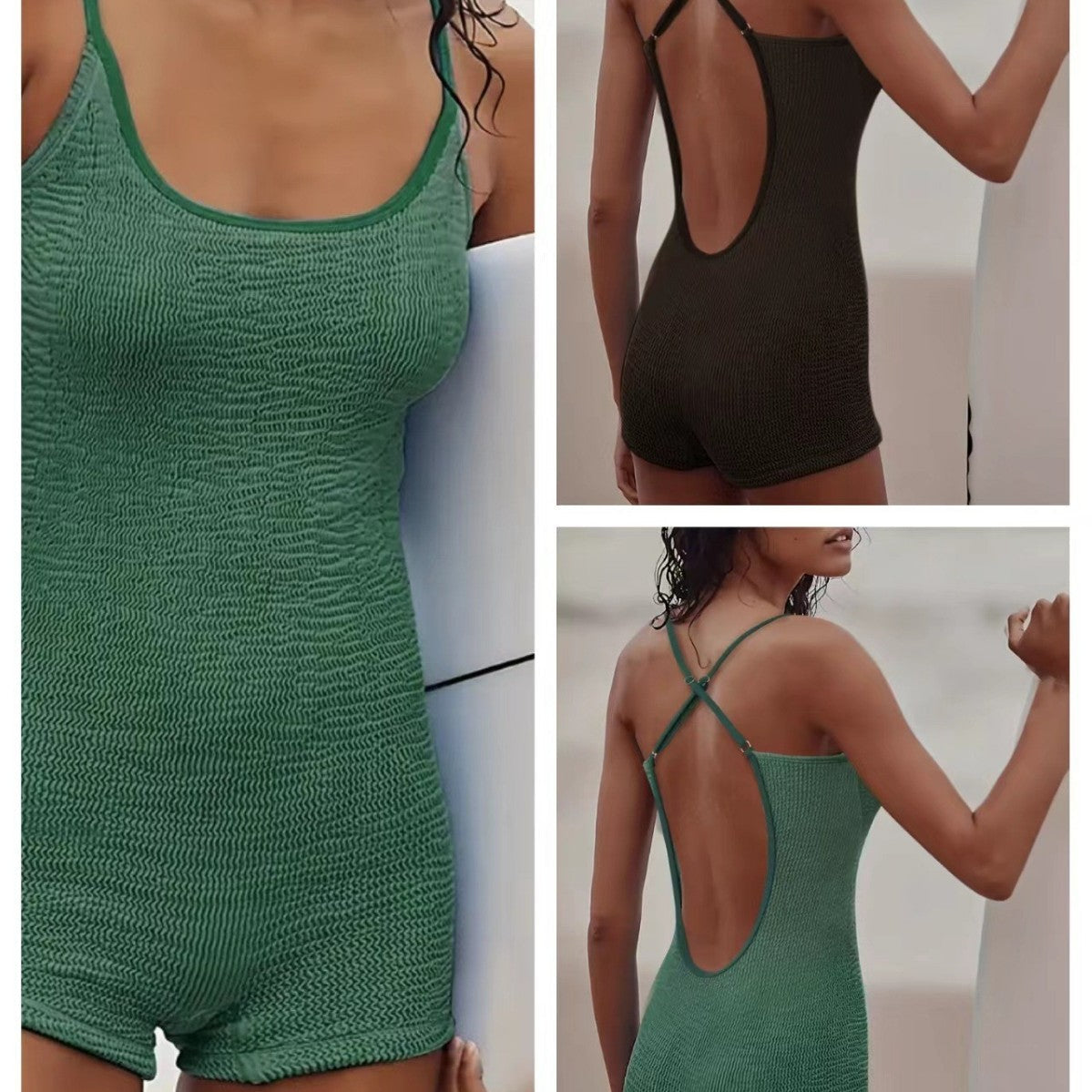 Bañador deportivo para mujer - corte de una pieza con tirantes - natación
