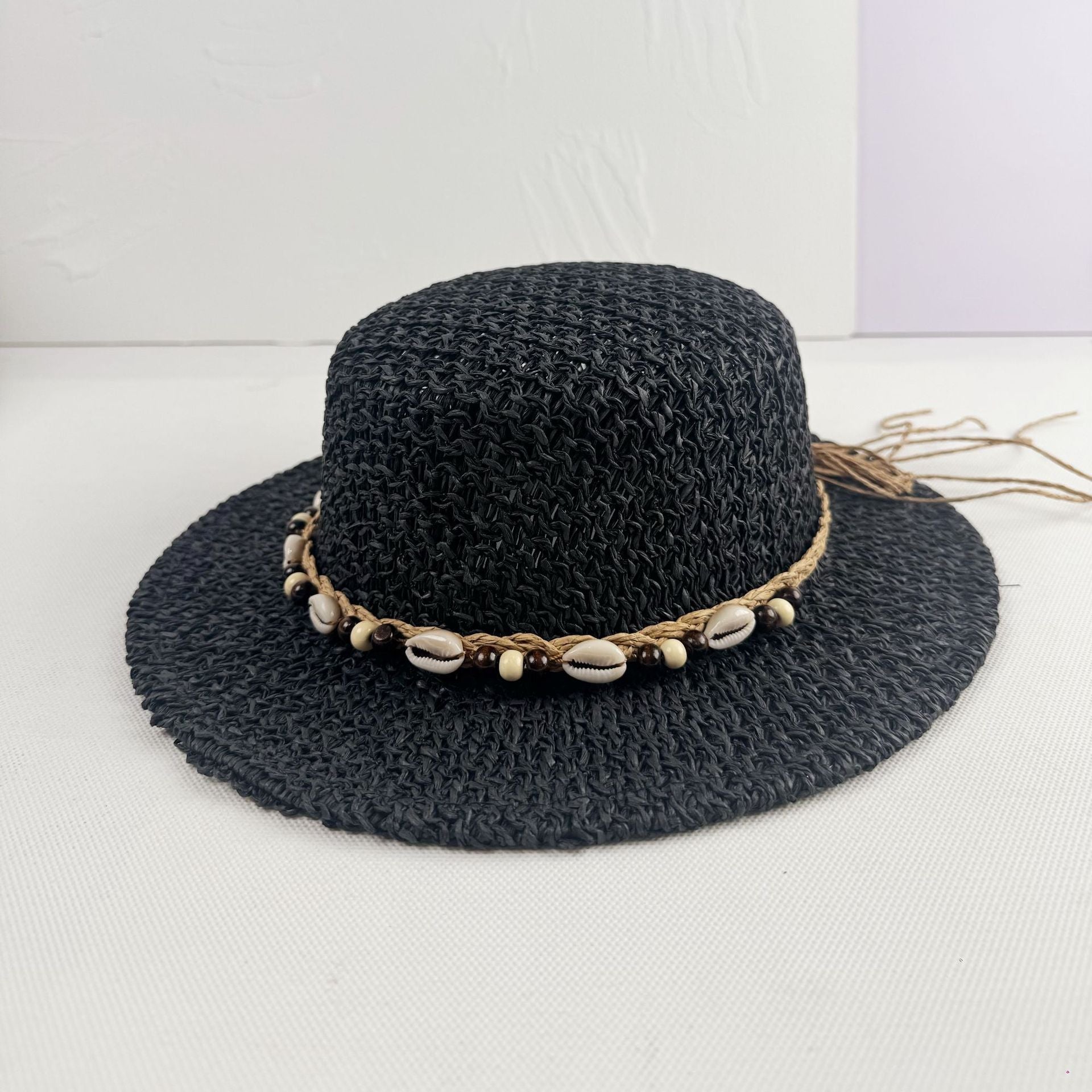 Sombrero de sol para mujer - ala ancha rígida - estilo playa retro