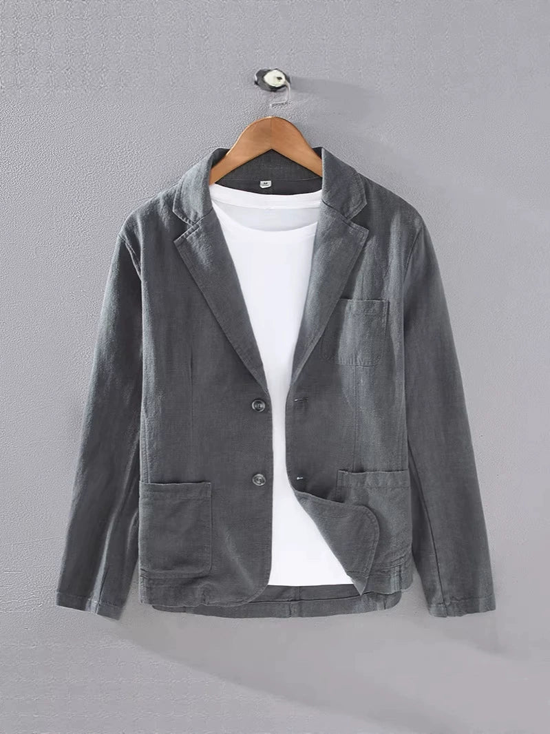 Americana de lino para hombre - chaqueta desestructurada de verano
