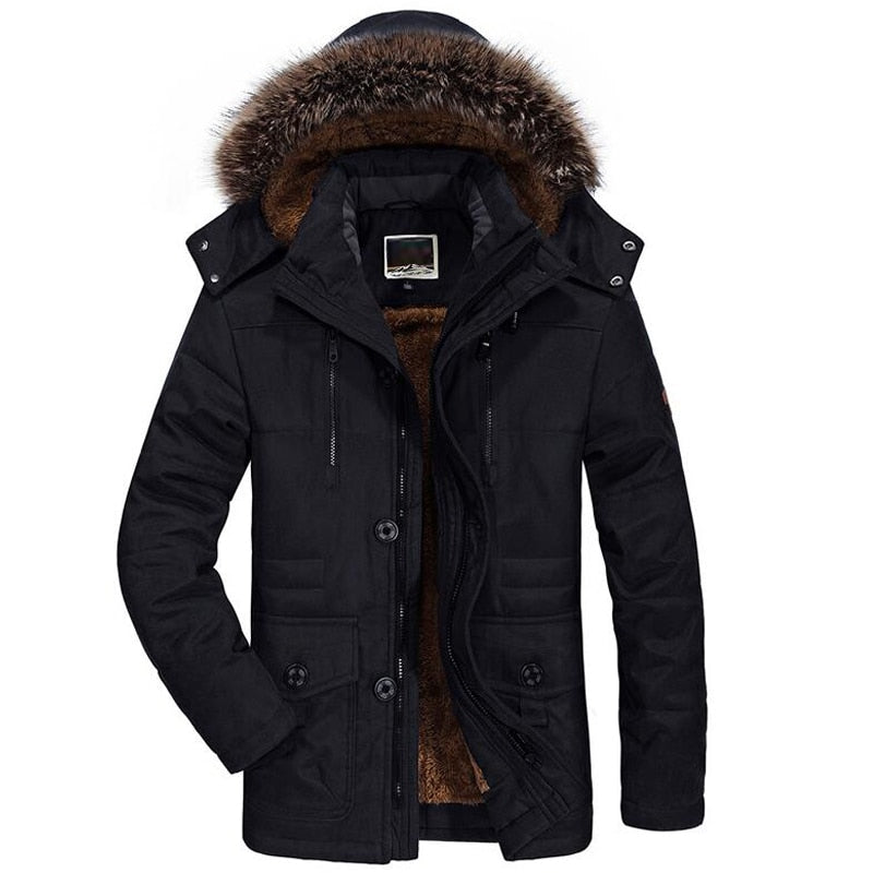Parka Impermeable para Hombre con Forro Polar y Capucha con Ribete