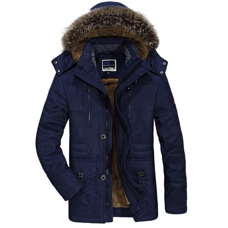 Parka Impermeable para Hombre con Forro Polar y Capucha con Ribete