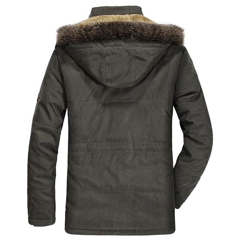 Parka Impermeable para Hombre con Forro Polar y Capucha con Ribete