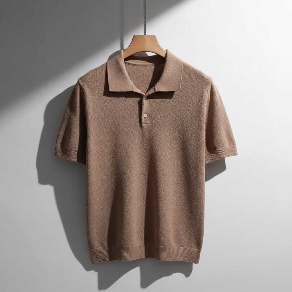 Polo de punto para hombre de algodón con corte sastre — casual