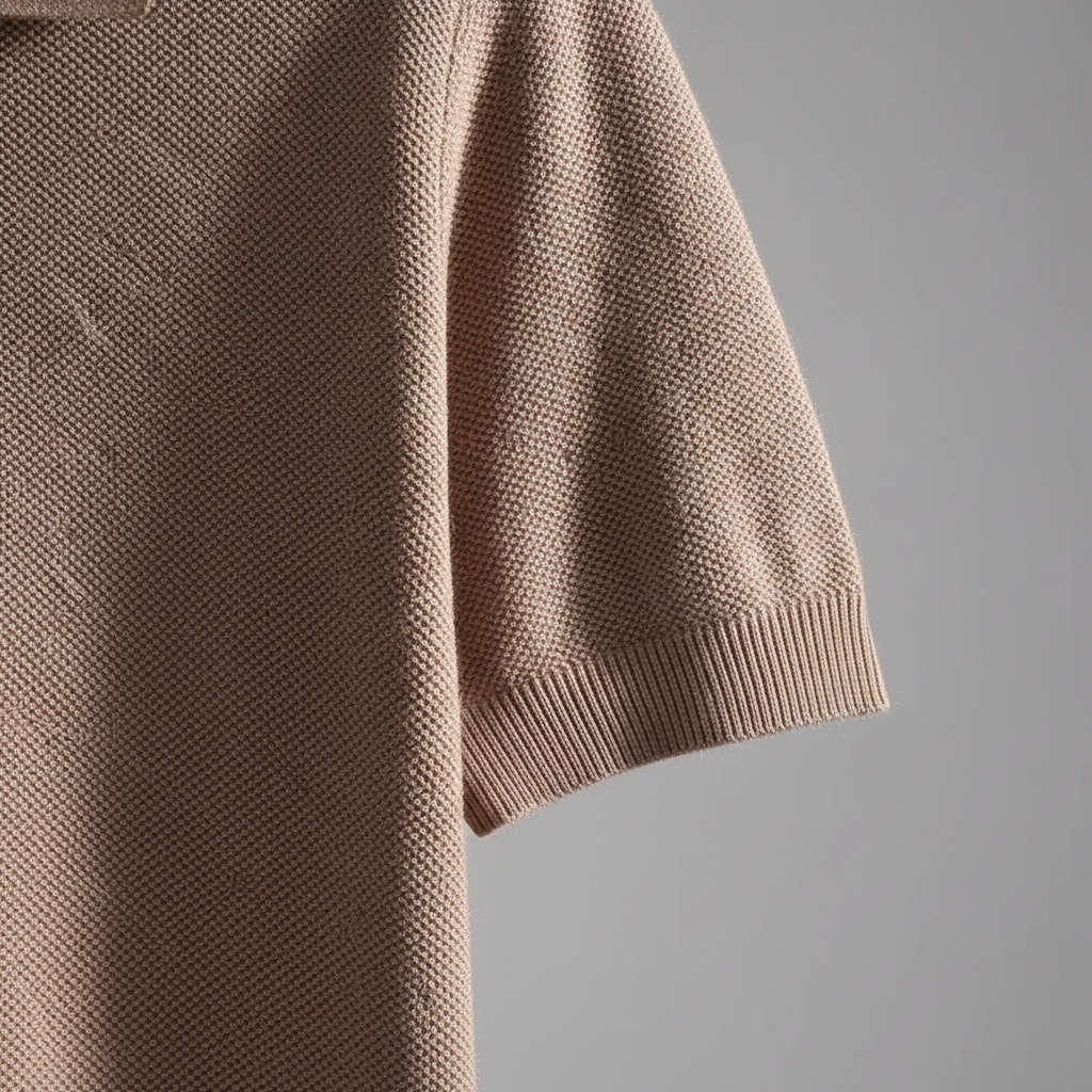 Polo de punto para hombre de algodón con corte sastre — casual