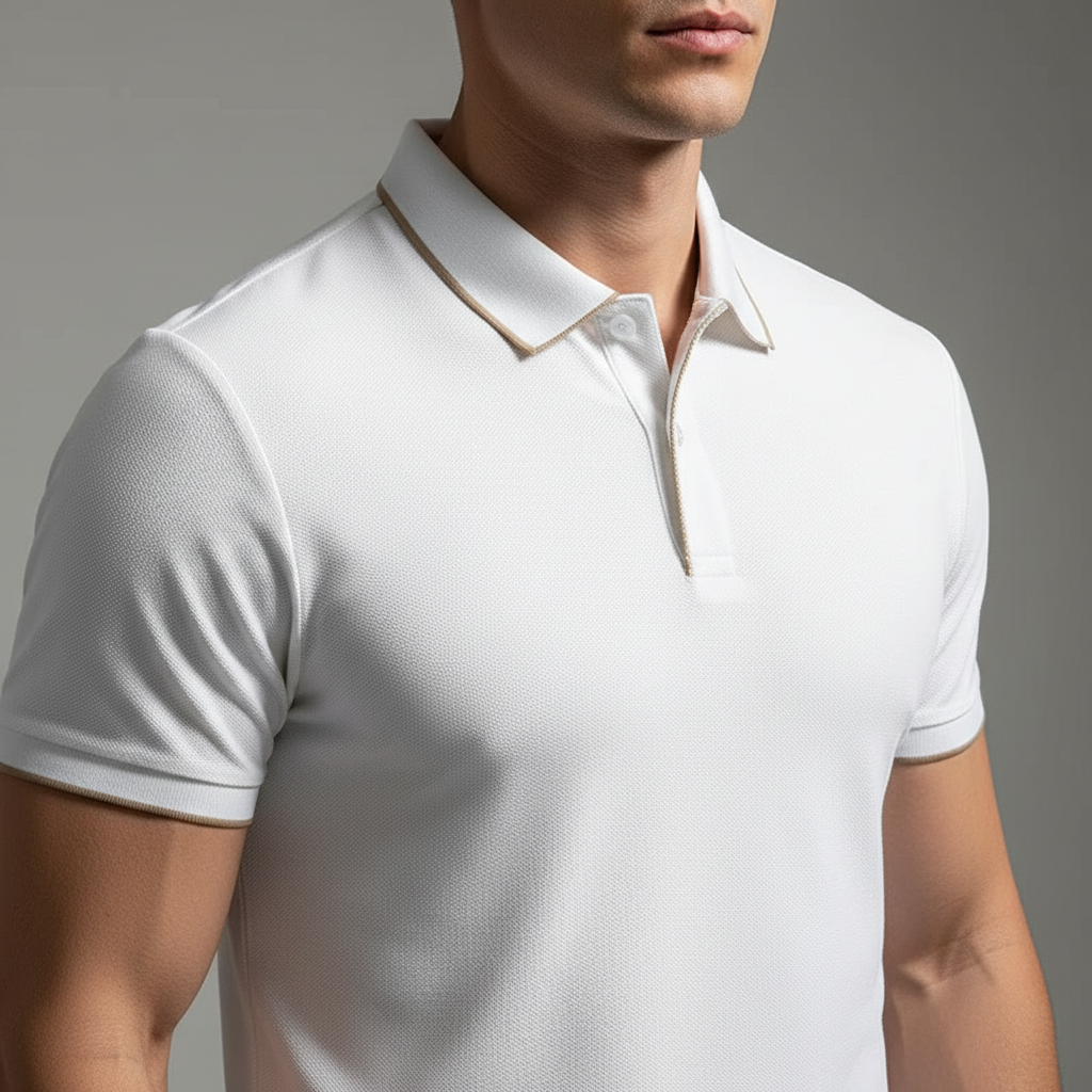 Polo de punto con textura para hombre — casual