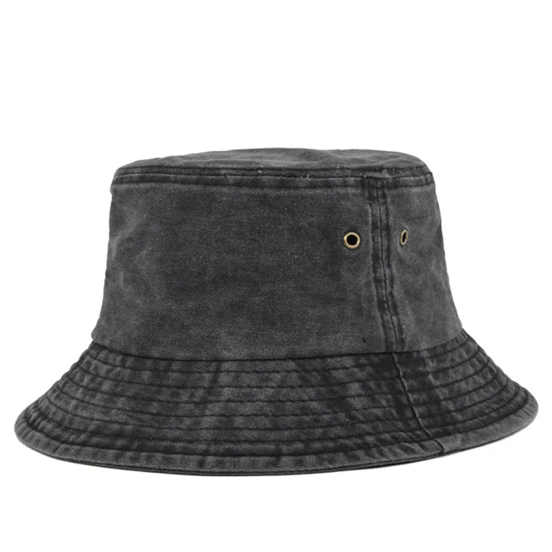 Bucket hat sombrero de pescador unisex de algodón lavado casual para sol