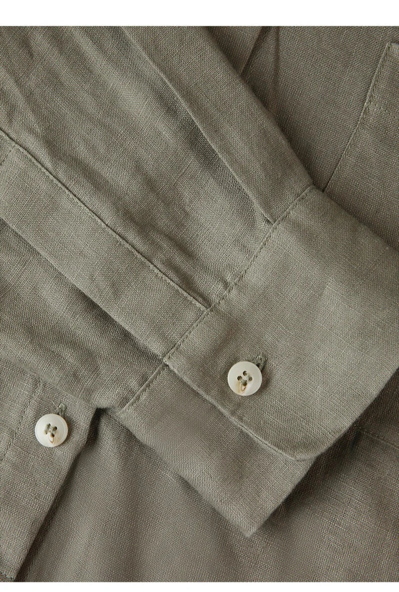 Short Linen Shirt for Women with Oversize Cut, V-Neck, and Buttons