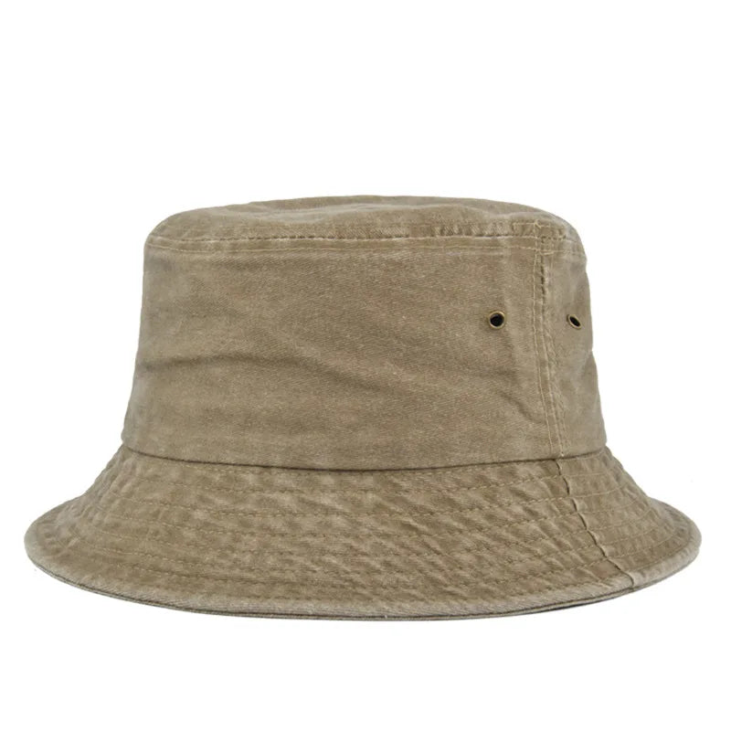 Bucket hat sombrero de pescador unisex de algodón lavado casual para sol