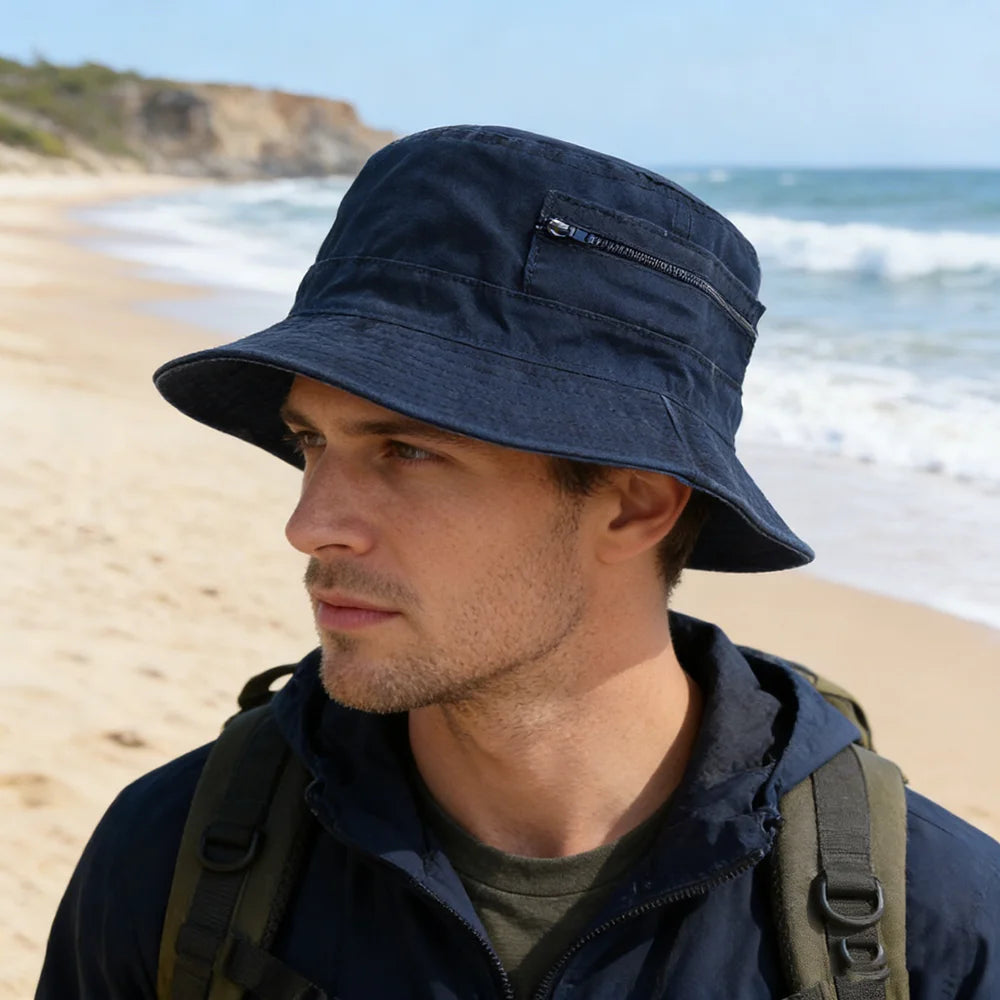 Chapeau de pêcheur en coton unisexe pour activités de plein air