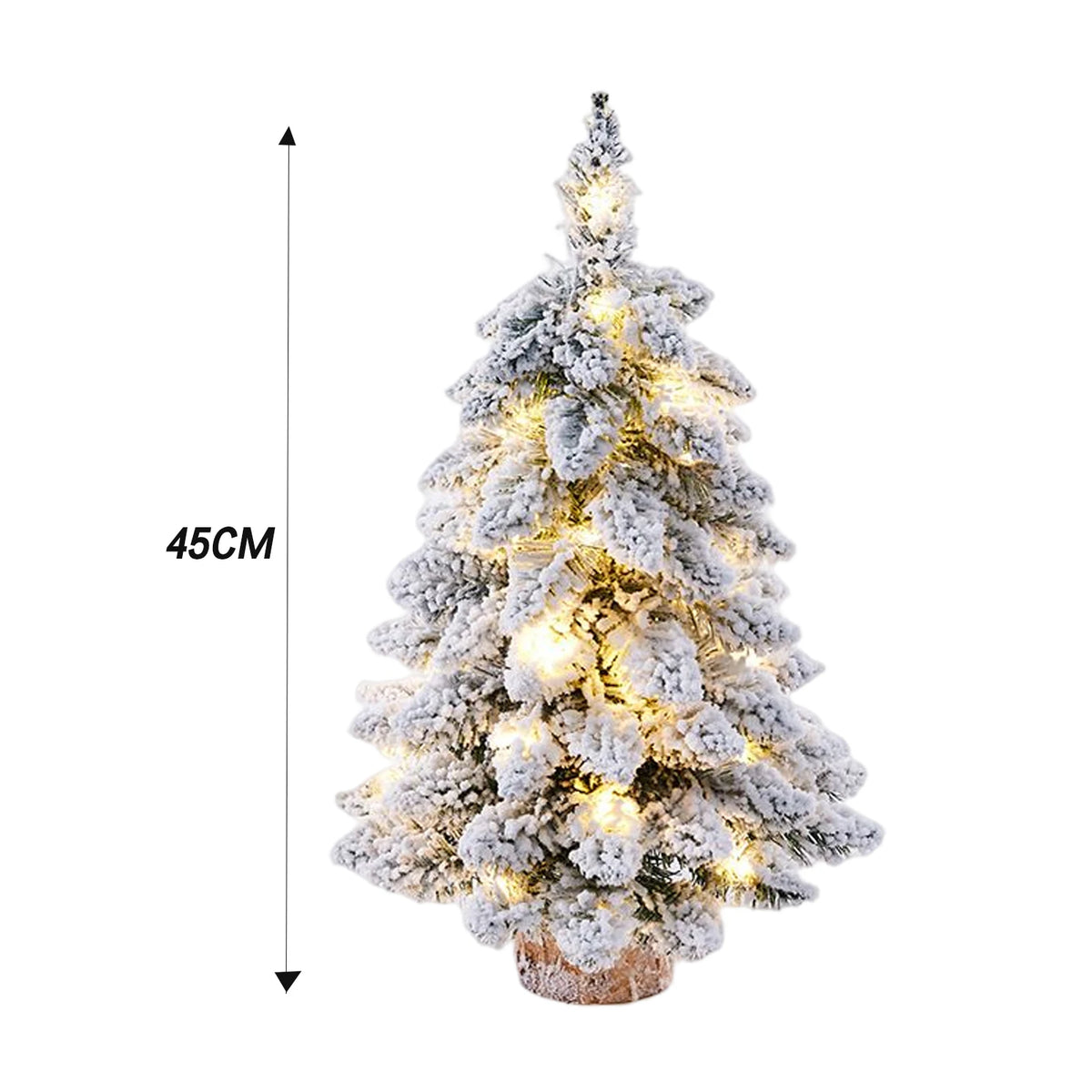 Dekorativní stolní stromek o výšce 45 cm s ojíněným povrchem a volitelným LED osvětlením