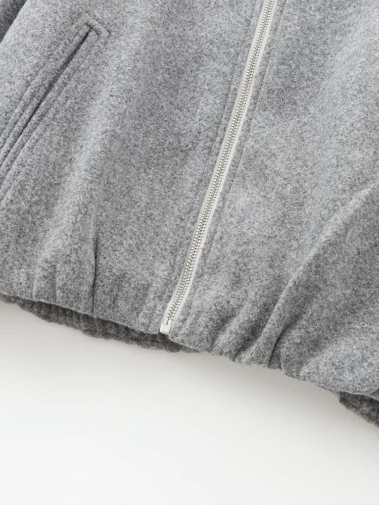 Chaqueta Bomber para Mujer con Ajuste Holgado y Cierre de Cremallera Frontal