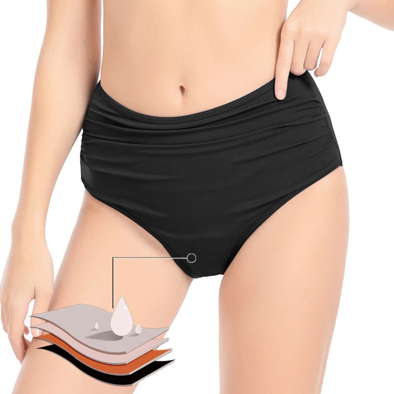 Bañador de periodo bikini talle alto mujer