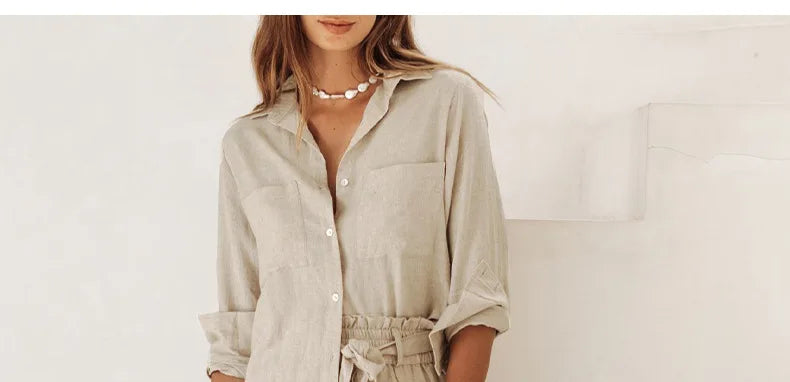 Pantalones de Lino para Mujer de Pierna Ancha con Cintura Elástica y Lazo