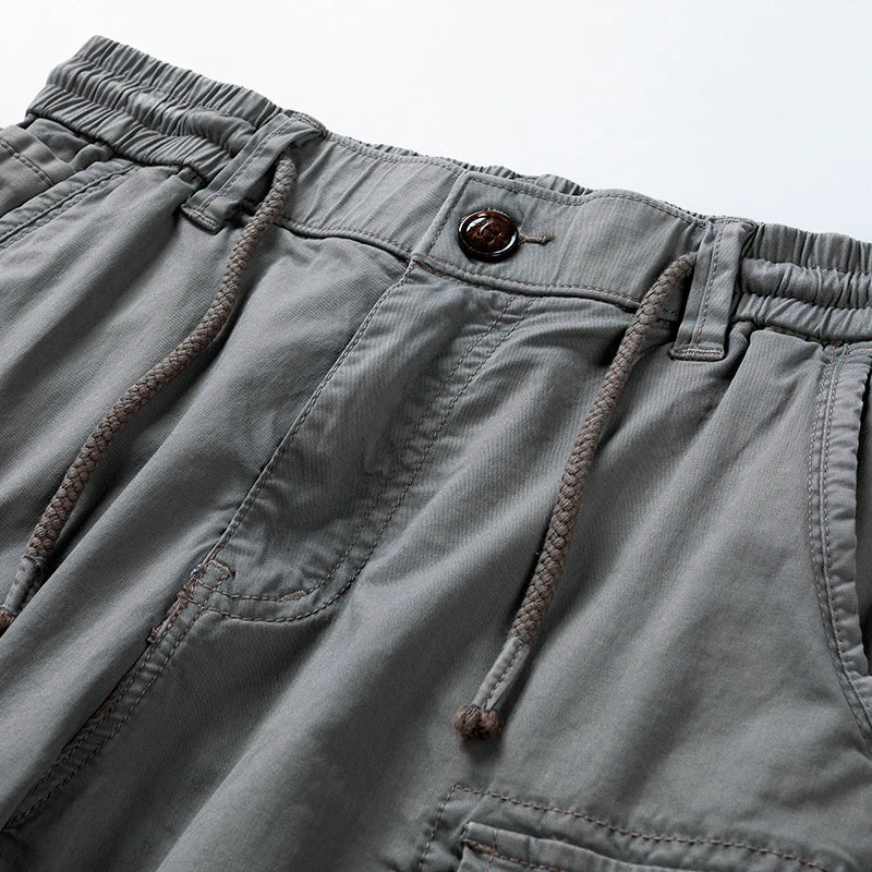 Pantalones cortos cargo — algodón duradero con multibolsillos — ocio