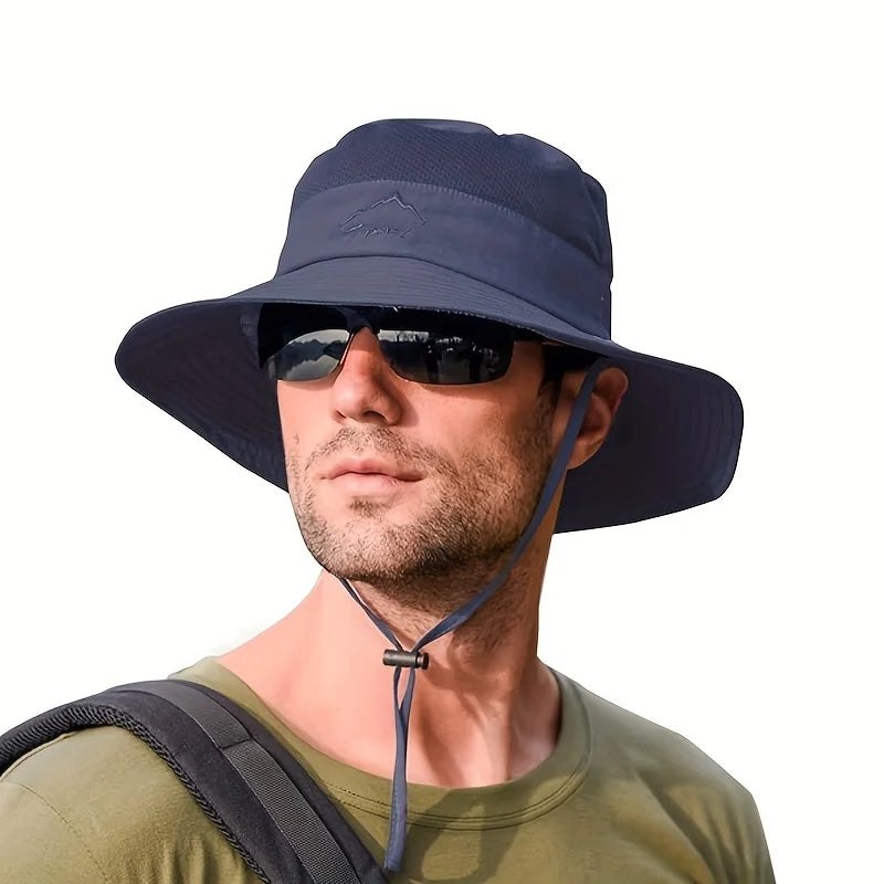 Cappello a secchiello traspirante da sole per pesca e escursionismo con mascherina