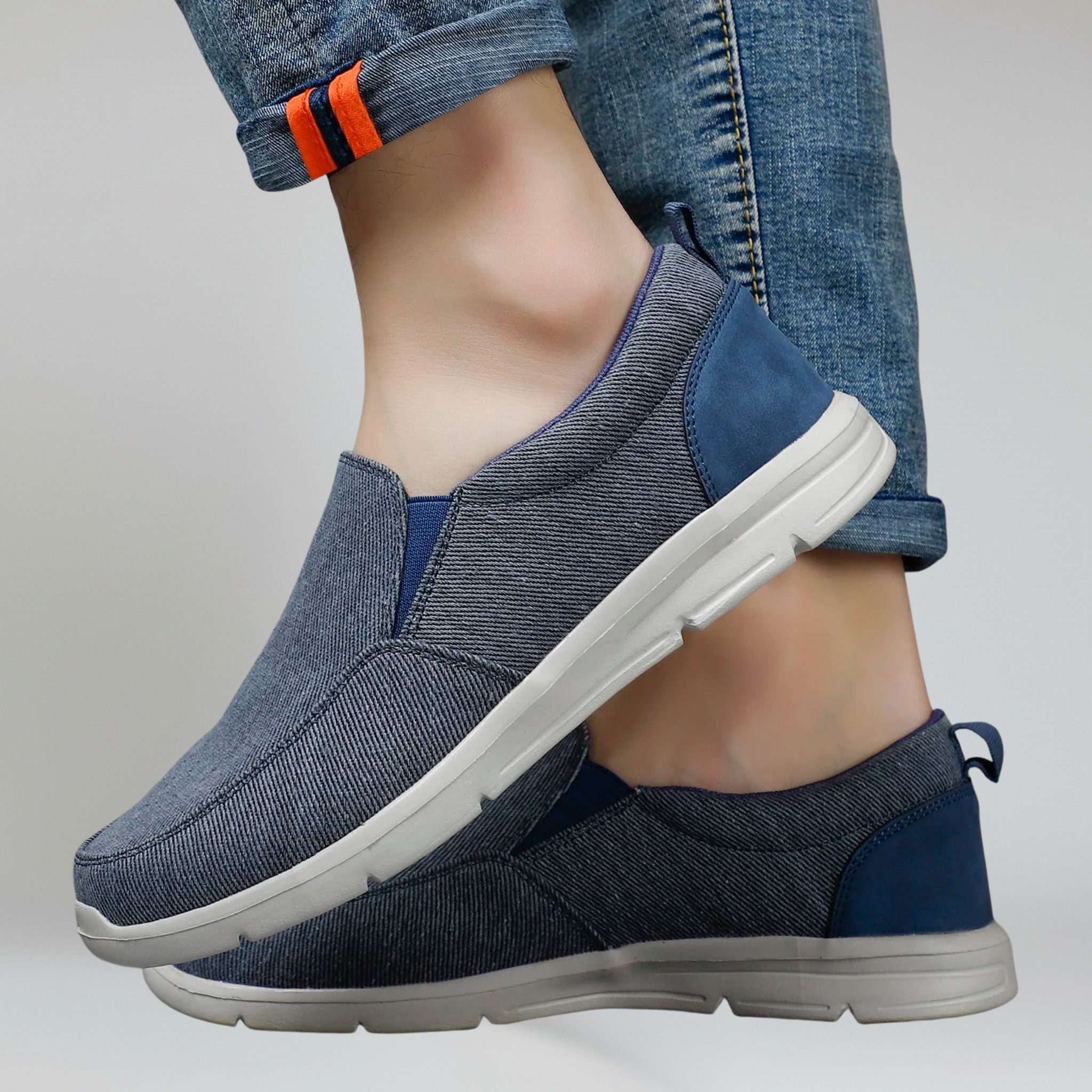 Mocasines de Lona para Hombre Estilo Slip-On con Suela de EVA Transpirable
