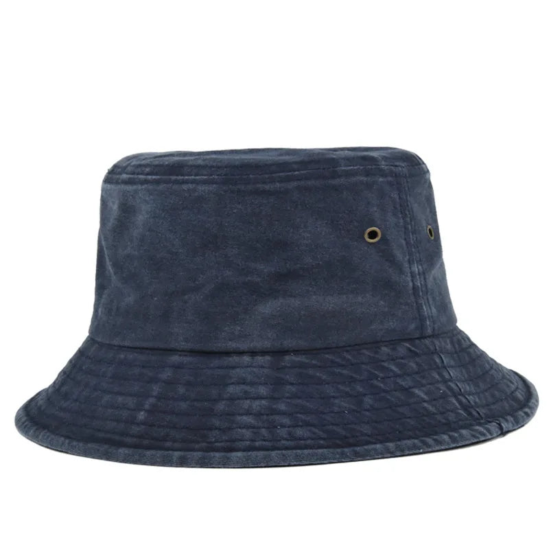 Bucket hat sombrero de pescador unisex de algodón lavado casual para sol