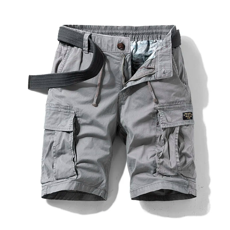 Pantalones cortos cargo — algodón duradero con multibolsillos — ocio