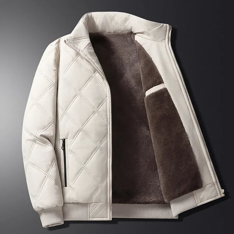 Chaqueta Bomber Acolchada Ligera con Interior Suave y Bolsillos con Cremallera