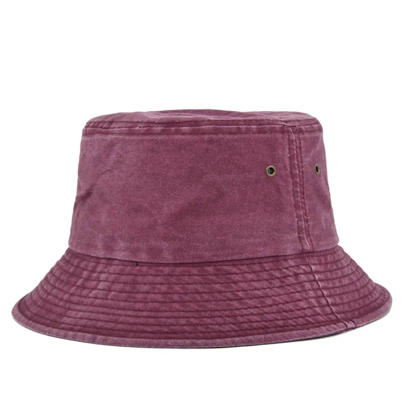 Bucket hat sombrero de pescador unisex de algodón lavado casual para sol