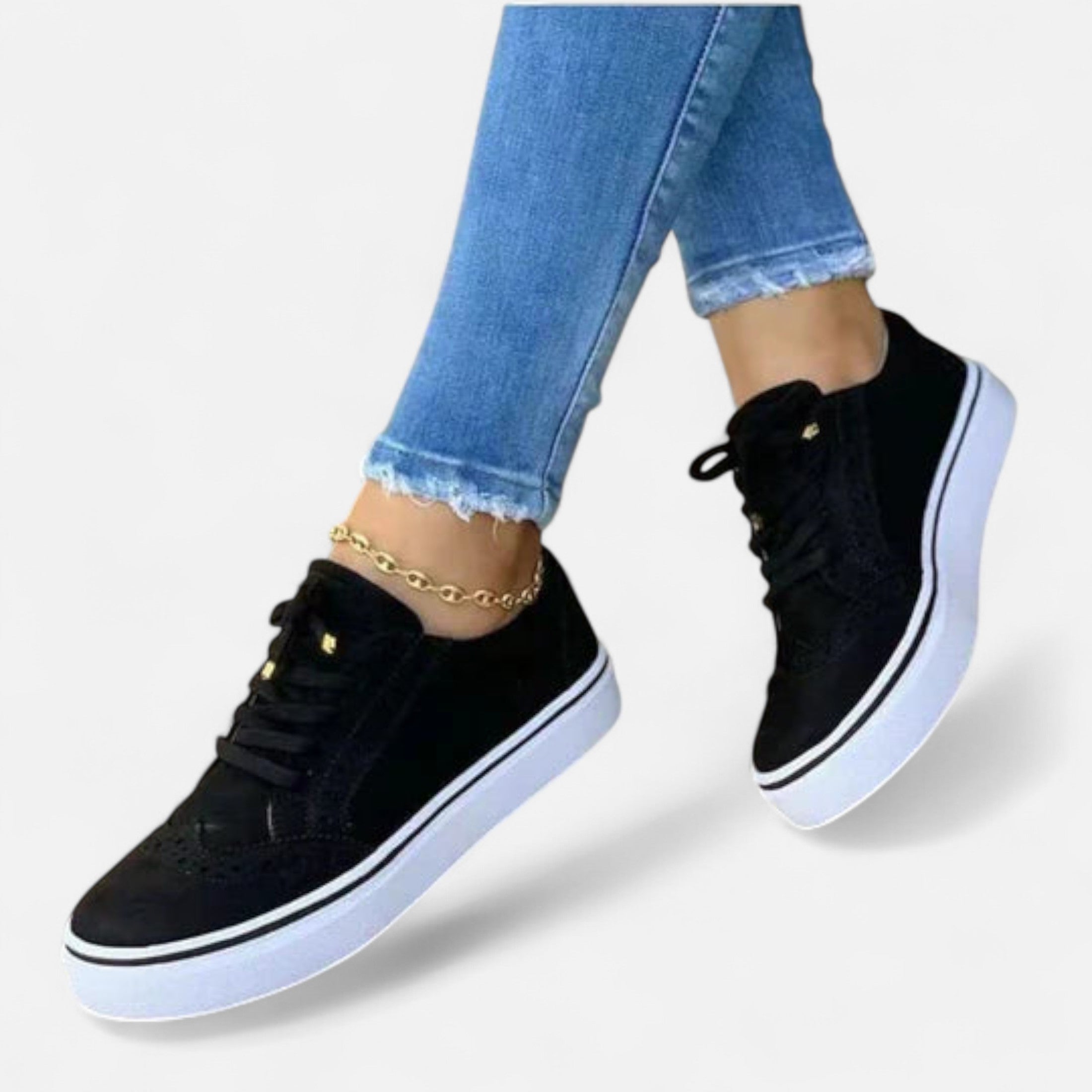 Zapatillas Mujer Punta Redonda Color Sólido