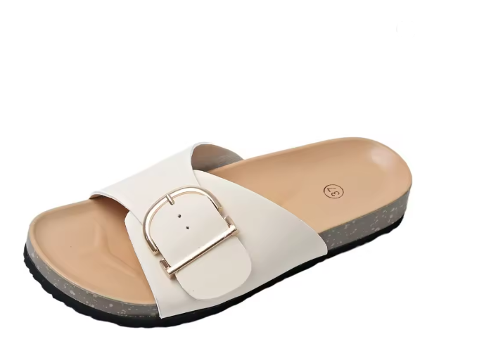 Sandalias de Mujer con Hebilla Ajustable y Suela de Corcho