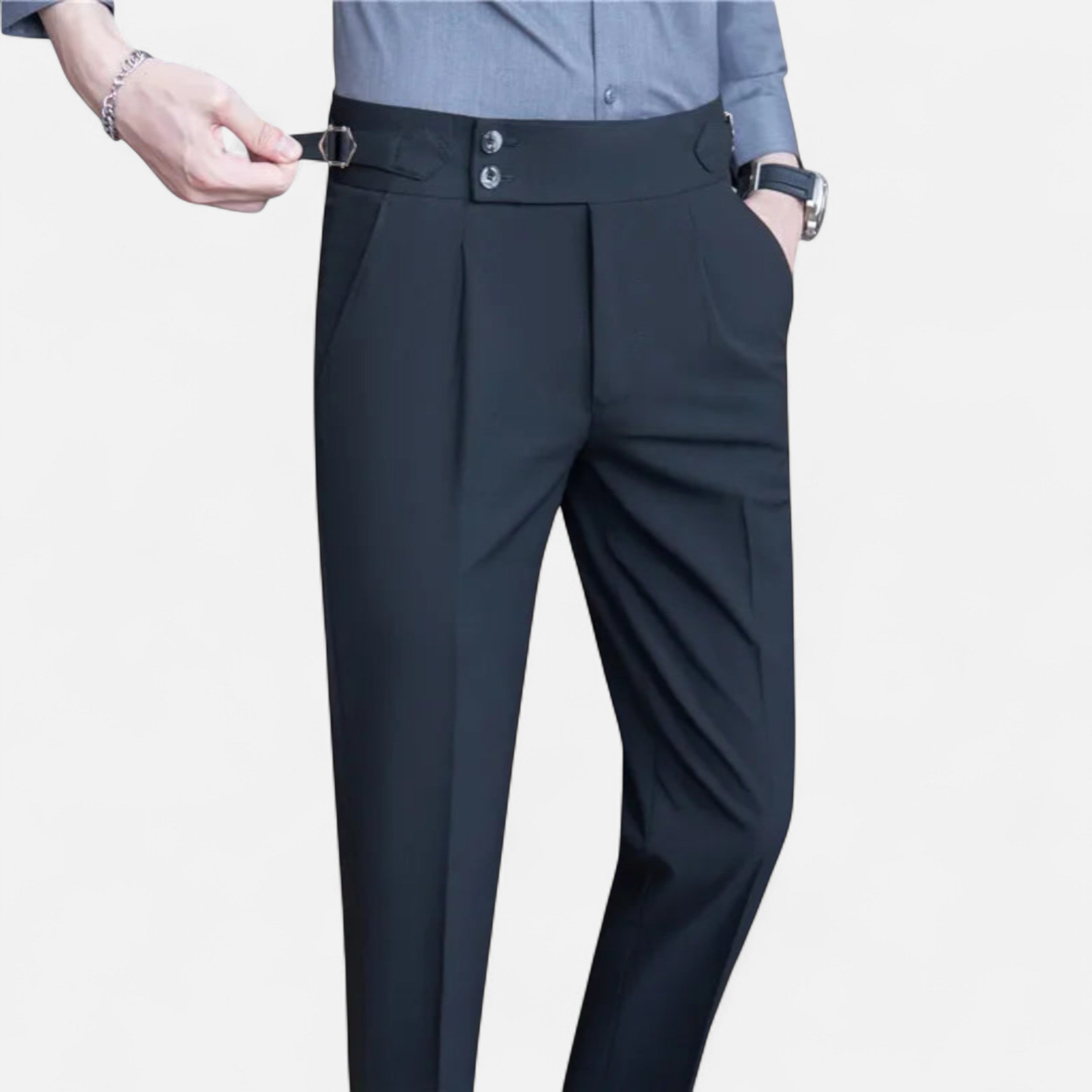 Pantalons élégants pour homme style anglais coupe ajustée