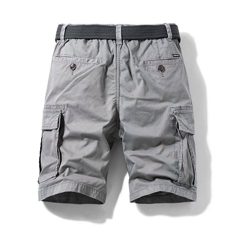 Pantalones cortos cargo — algodón duradero con multibolsillos — ocio