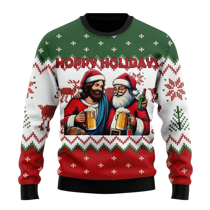 Sudadera Unisex de Cuello Redondo con Impresión 3D y Largo Regular para Todas las Edades