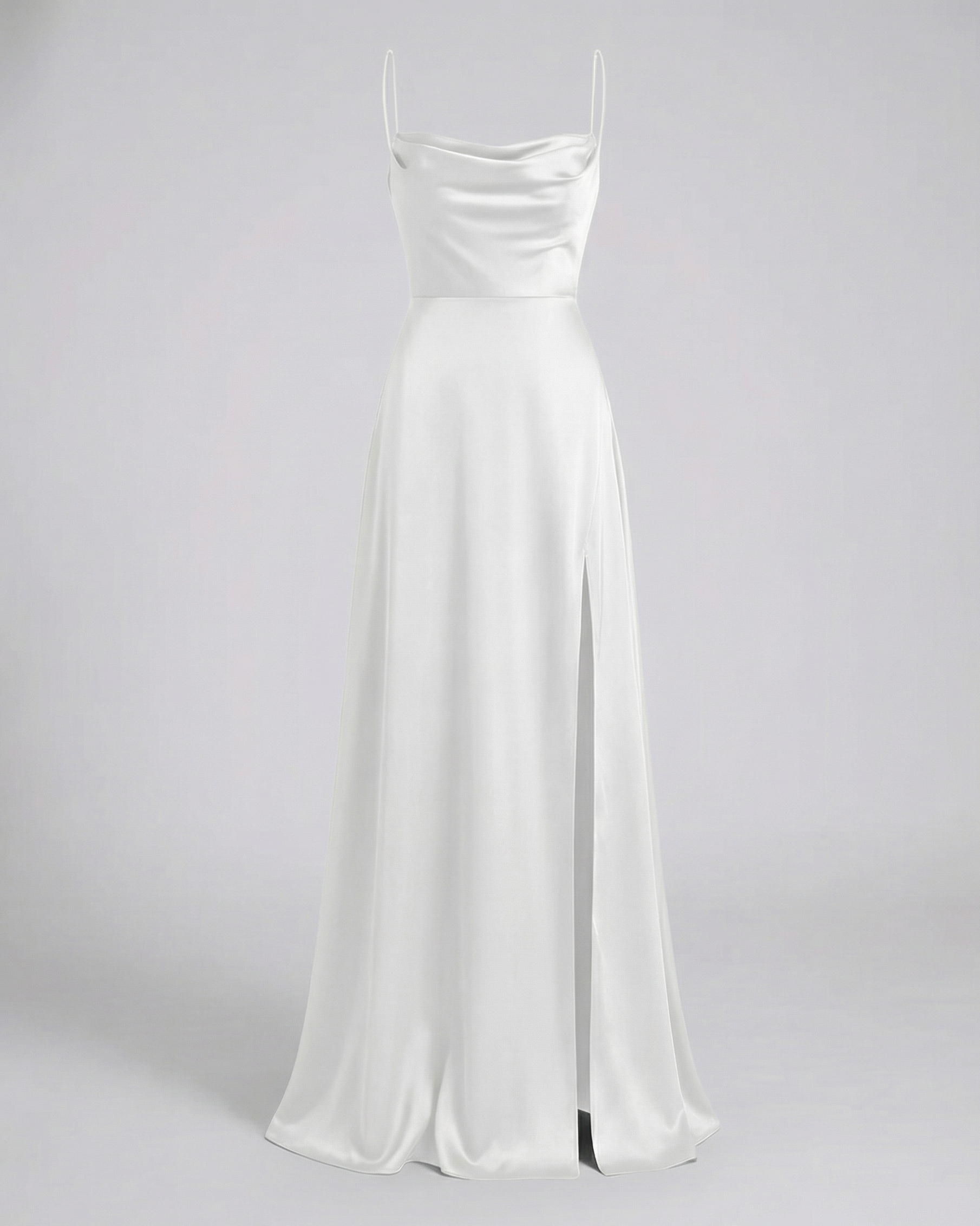 Vestido de seda para mujer - escote drapeado con abertura - gala