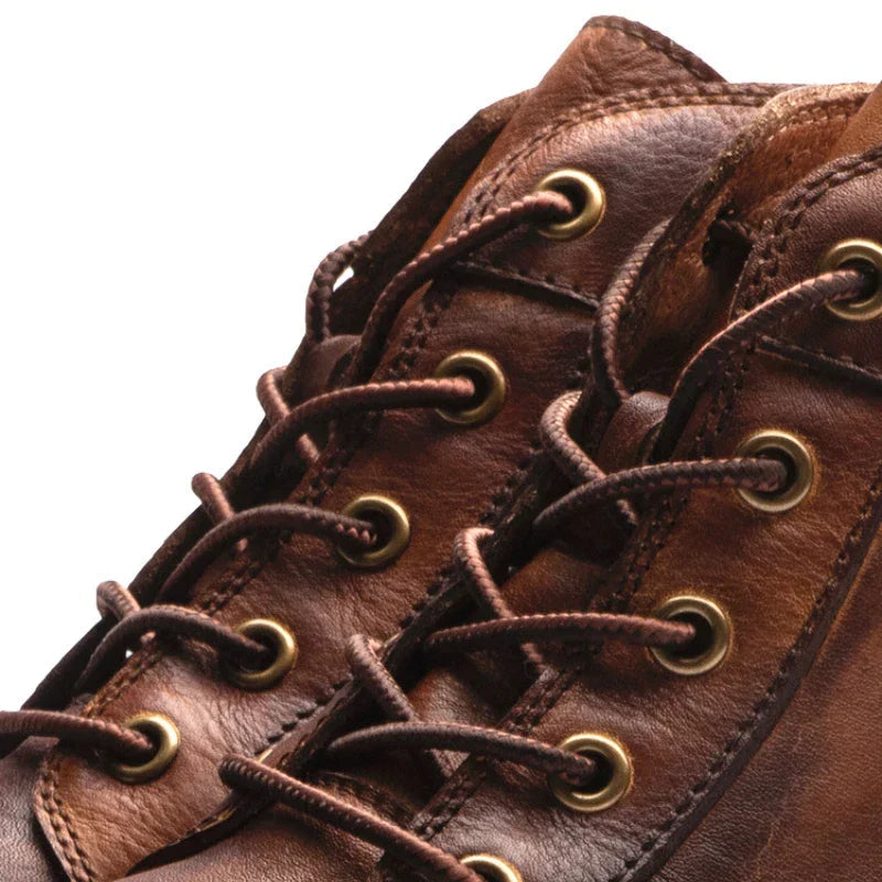 Botas de Cuero para Hombre con Cierre de Cremallera y Cordones