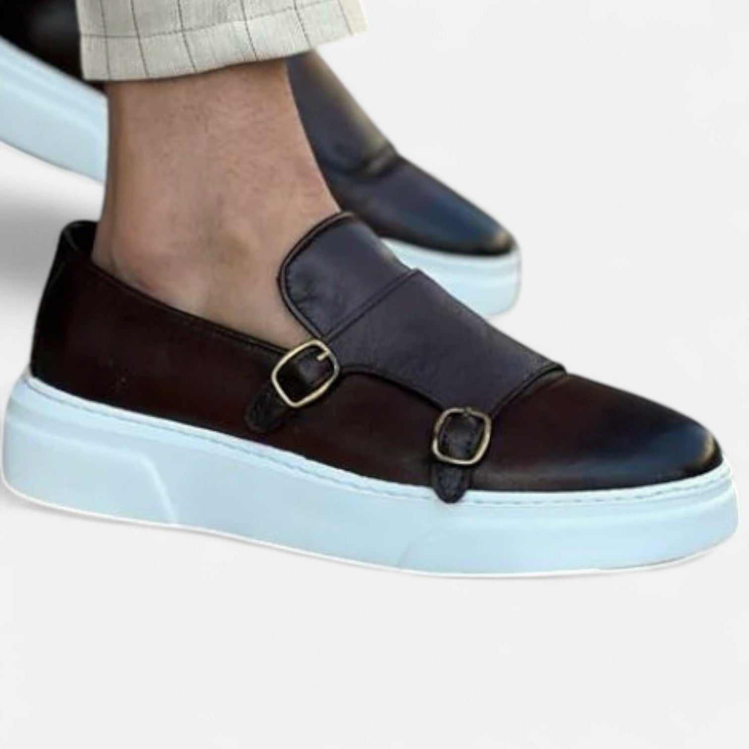 Mocasines de Piel con Doble Hebilla para Hombre – Estilo Monk Strap con Distinción Artesanal y Silueta Refinada