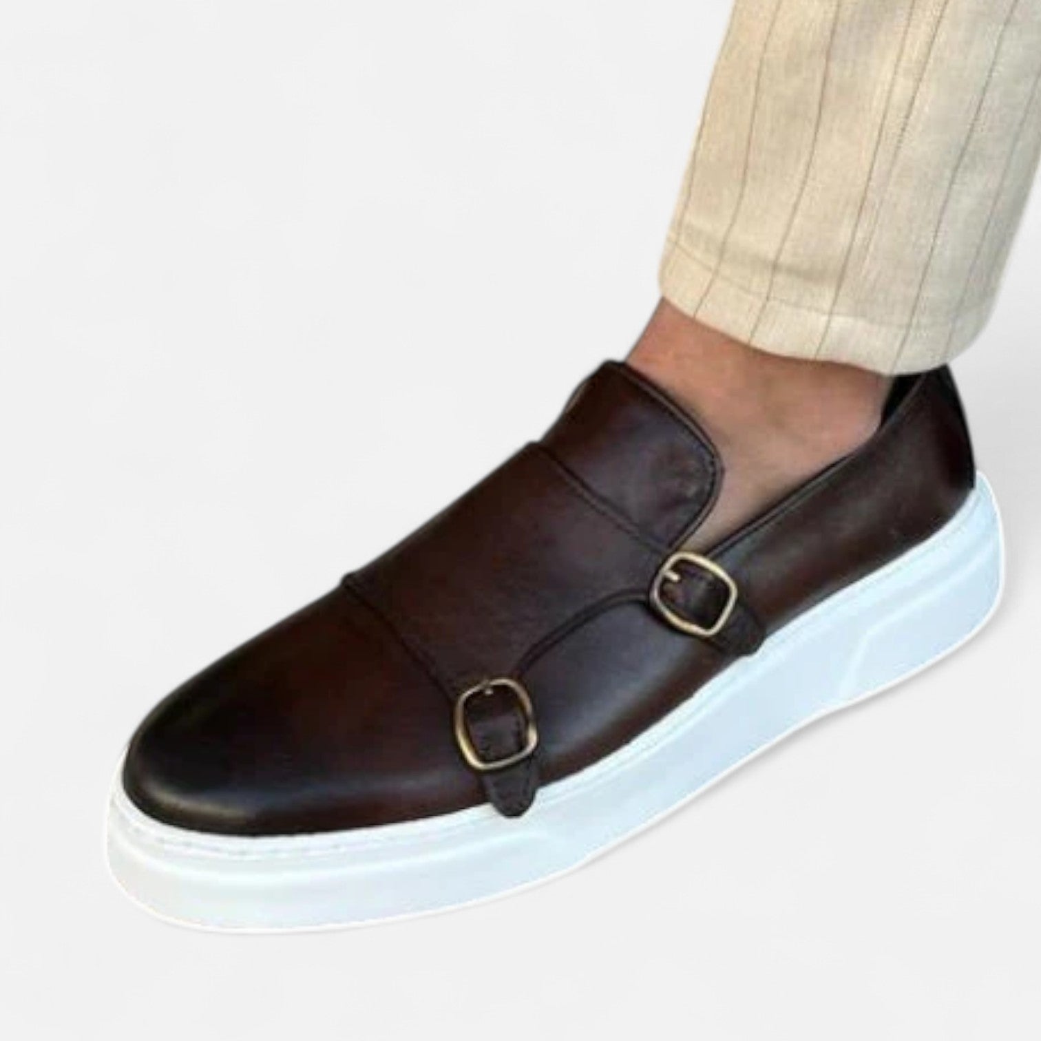 Eliaro Moda | Δερμάτινα Μοκασίνια με Διπλή Αγκράφα για Άντρες – Στυλ Monk Strap με Χειροποίητη Διάκριση και Λεπτή Σιλουέτα