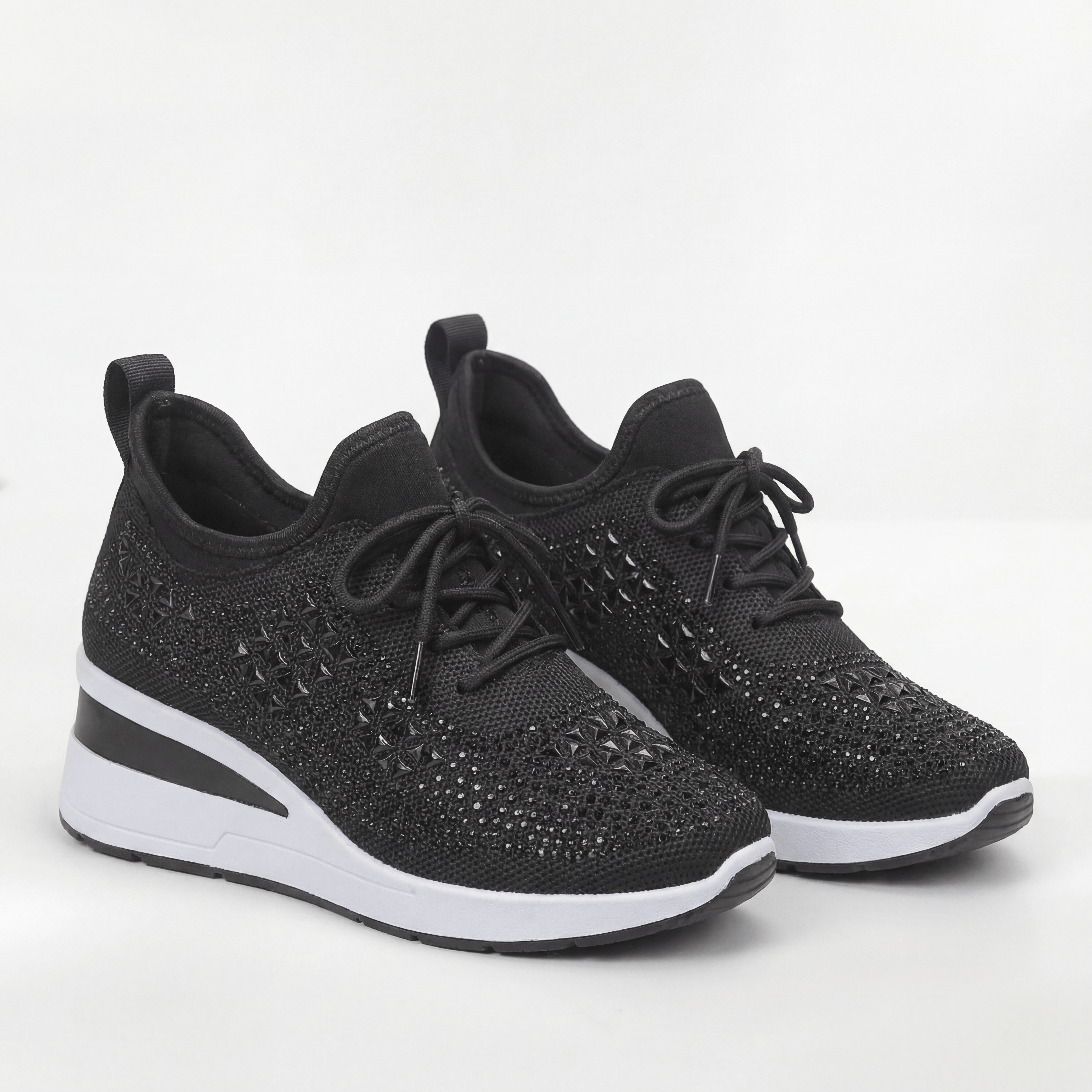 Zapatillas con Cuña y Brillantines para Mujer Deportivas de Plataforma
