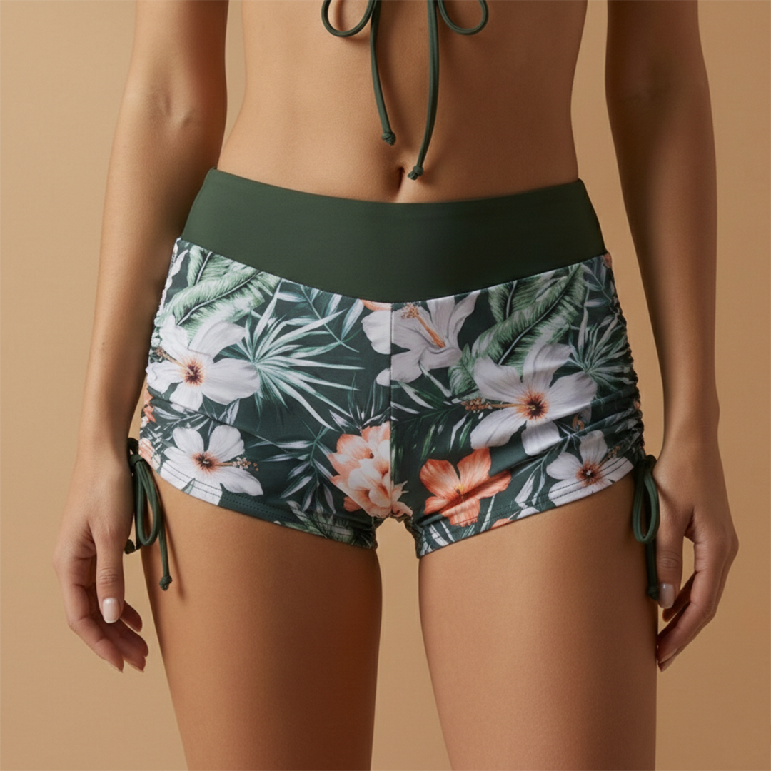 Bikini de dos piezas para mujer - bañador fruncido con lazo frontal | playa