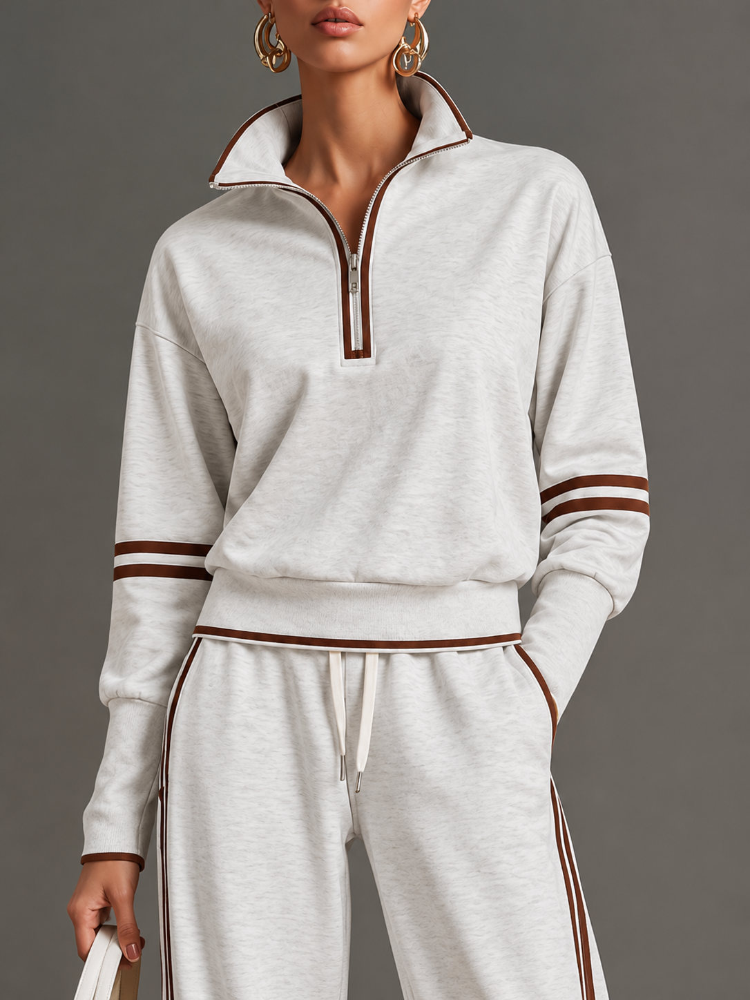 Conjunto de Mujer de Blusa y Pantalón de Pierna Ancha con Corte Relajado