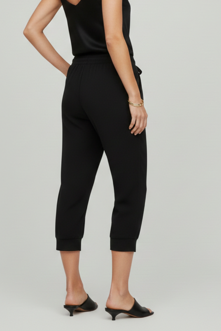 Pantalones Capri para Mujer con Cordón Ajustable y Bolsillos Laterales