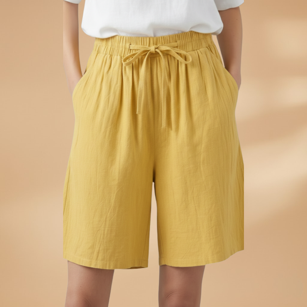 Pantalones cortos para mujer - bermudas holgadas con cintura elástica | casual