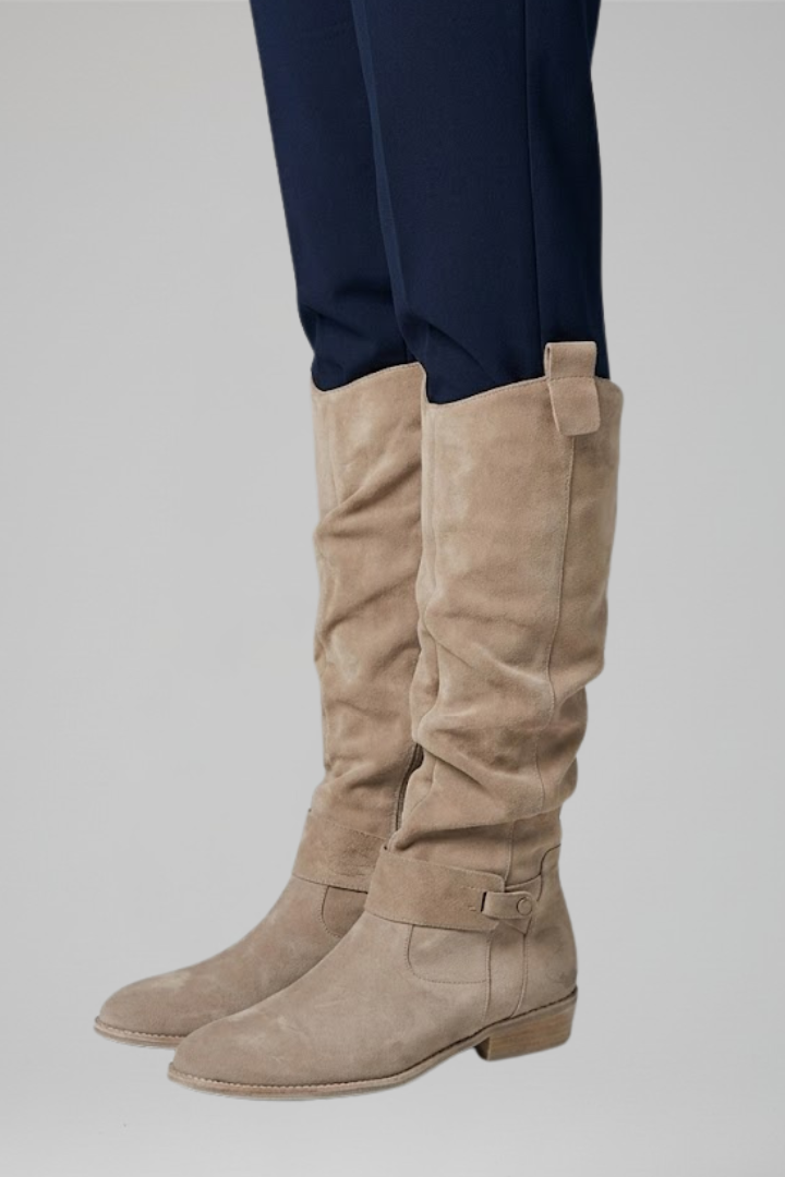Botas Altas para Mujer con Cremallera Lateral y Tacón Bajo Estable