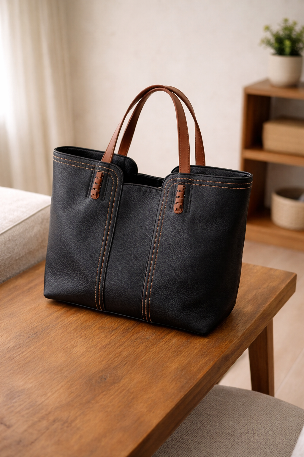 Mujer bolso tote shopper silueta estructurada