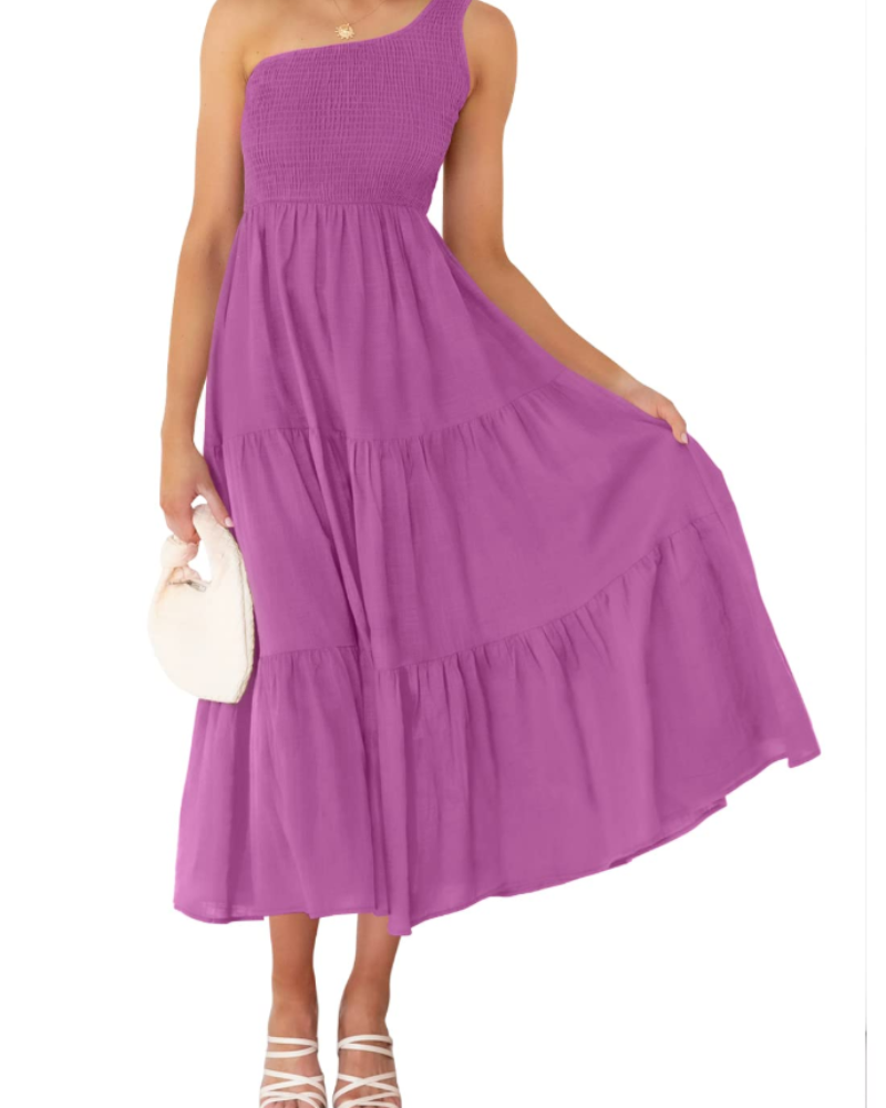 Vestido largo mujer | una manga | diseño asimétrico para eventos