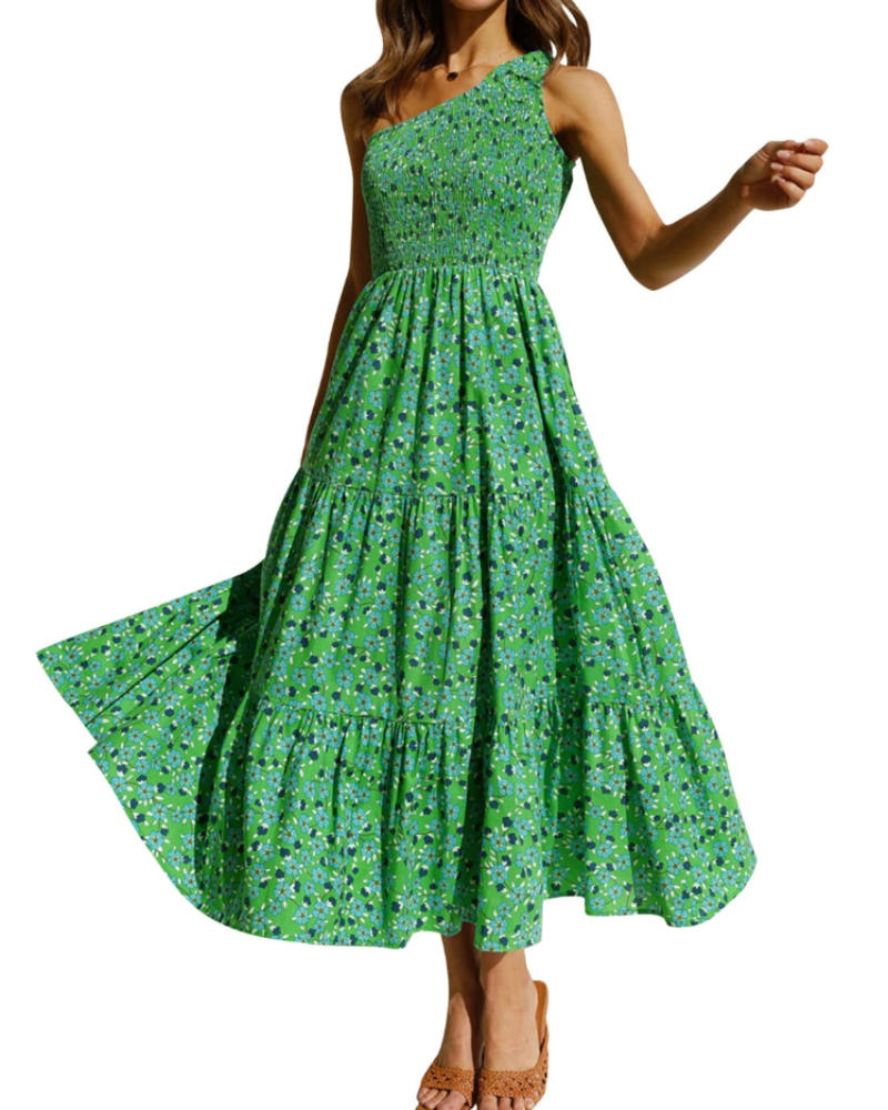 Vestido largo mujer | una manga | diseño asimétrico para eventos