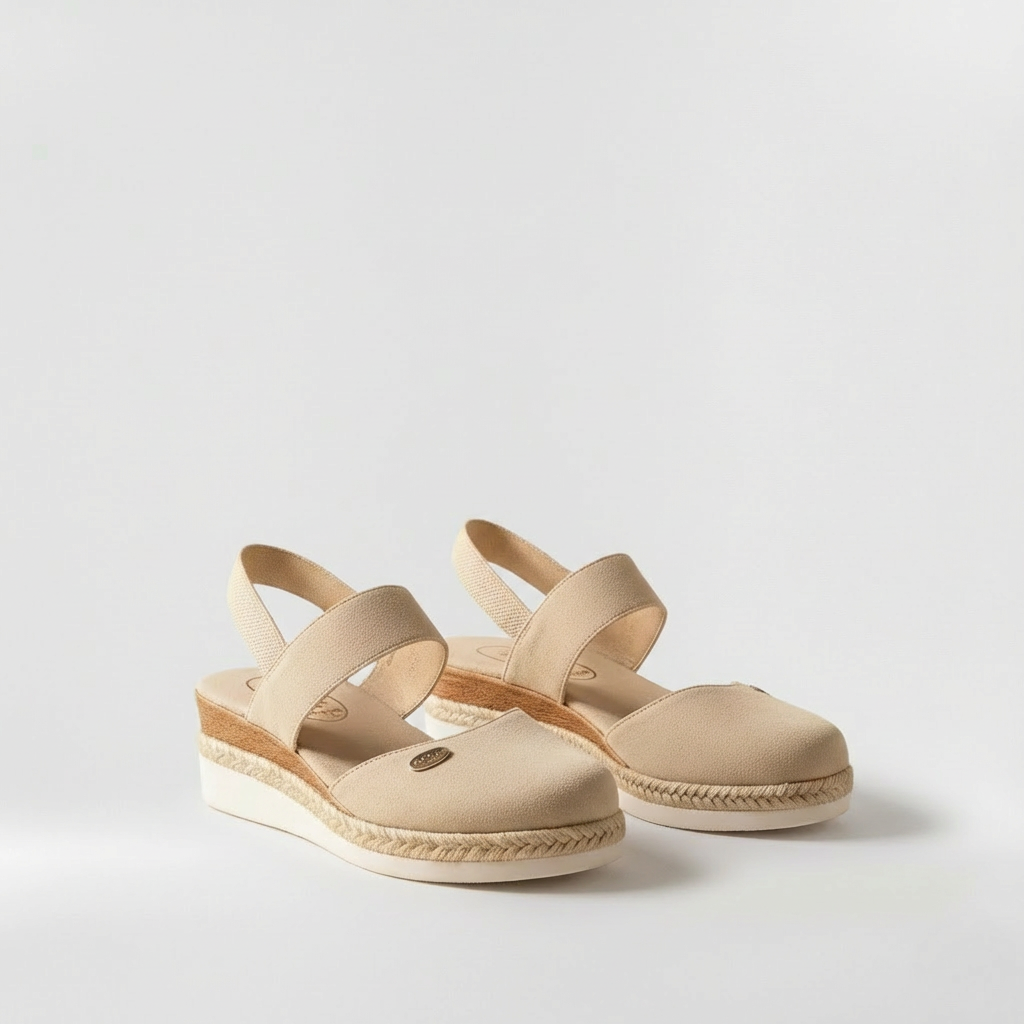 Sandalias de Plataforma Estilo Alpargata para Mujer Zapatos de Cuña en Lino