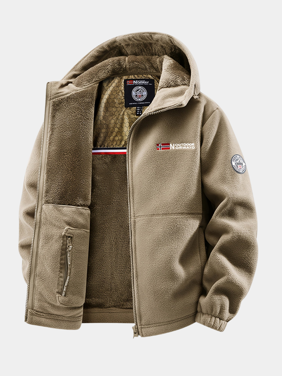 Chaqueta Térmica con Forro Polar para Hombre y Capucha Ajustable