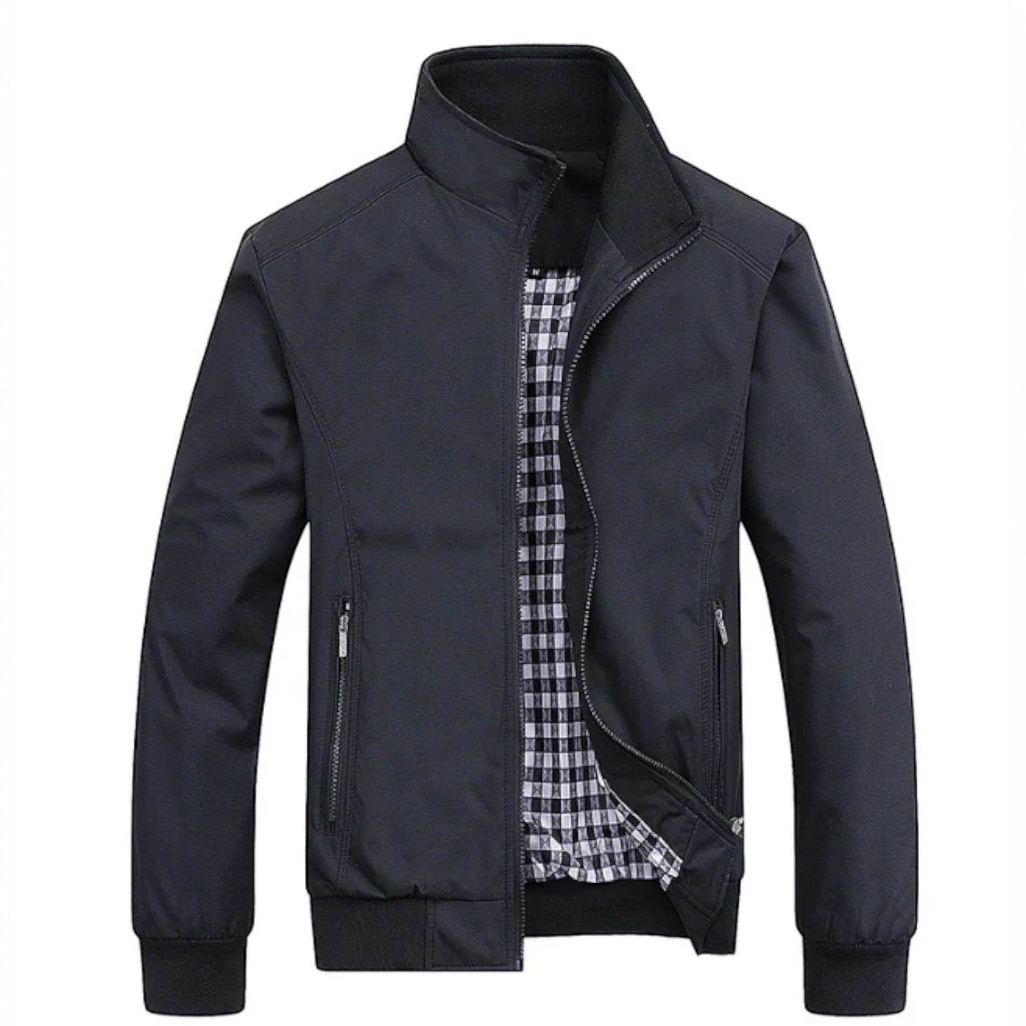 Chaqueta Bomber Ligera para Hombre con Cierre de Cremallera y Cuello Alto