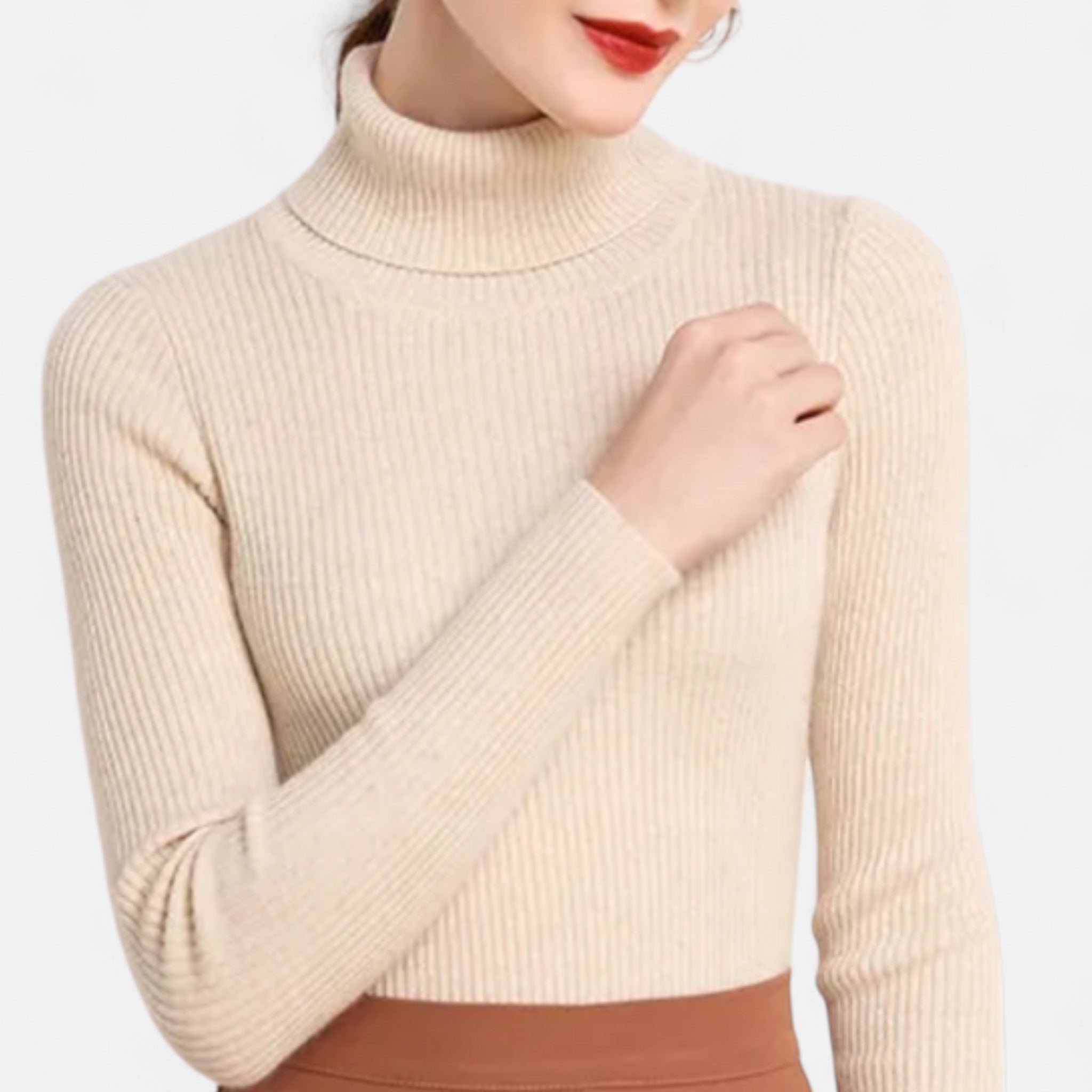 Jersey Cuello Alto Mujer Elegancia Atemporal en Cachemira