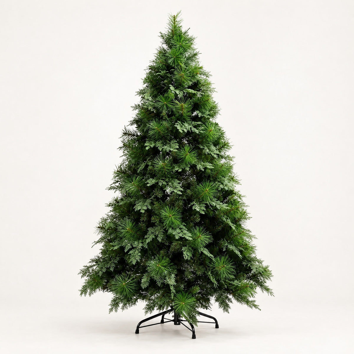 Albero artificiale preilluminato con luci LED calde e supporto metallico pieghevole