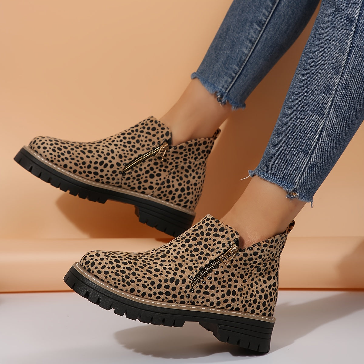 Botines para Mujer con Cierre de Cremallera Lateral y Suela Antideslizante