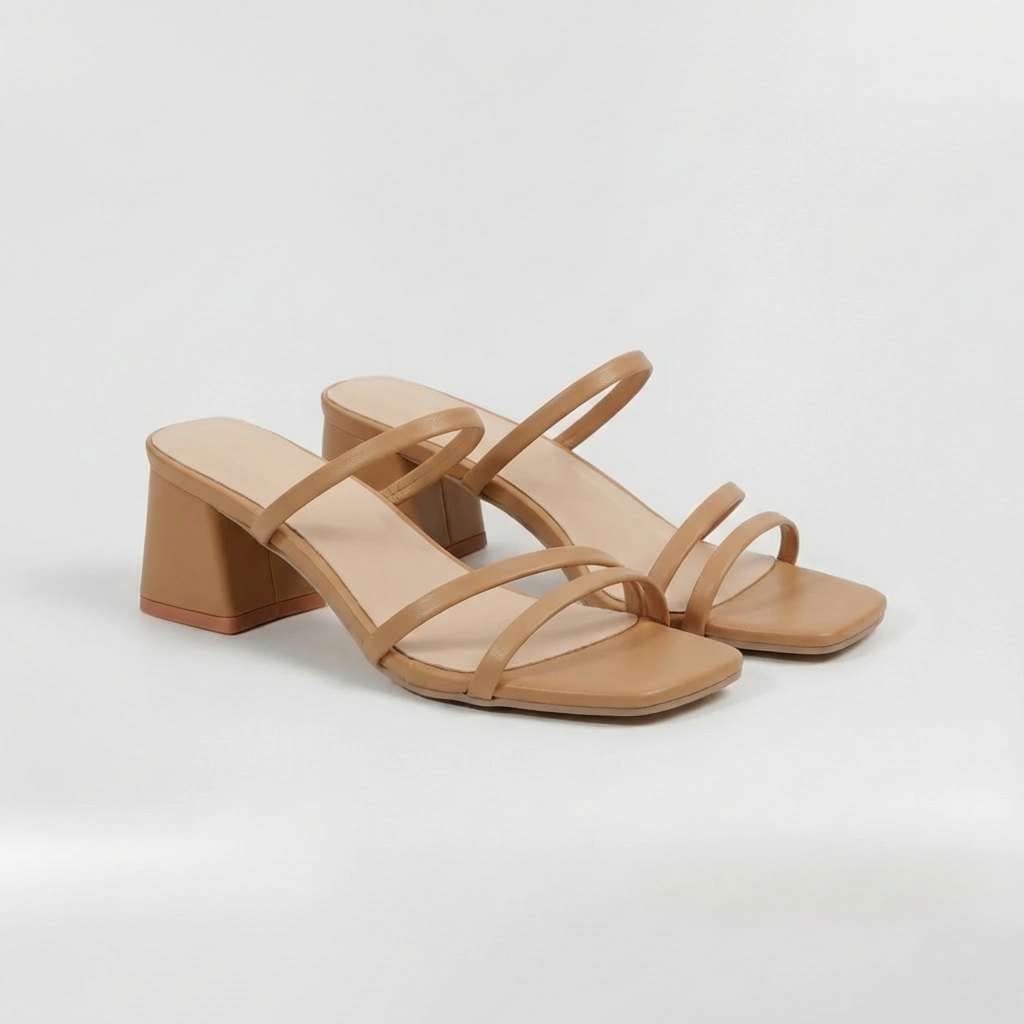 Sandales à talon bloc pour femme avec brides et boucle à la cheville