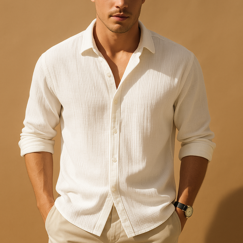 Camisa Casual de Manga Largaa para Hombre